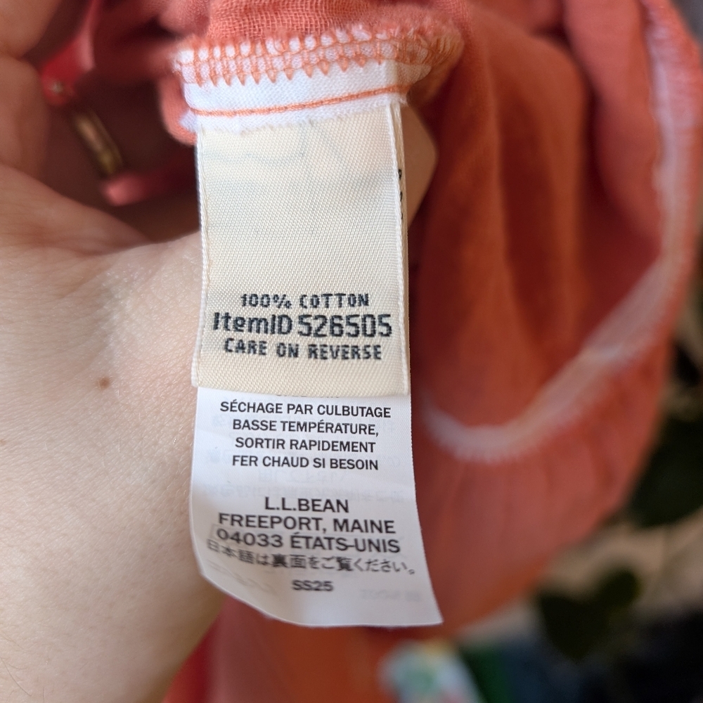 L.L. Bean Coral Tiered Midi Dress - Picture 4 of 8